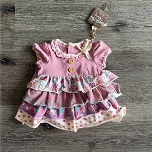 Matilda Jane Pink and White Baby Dress